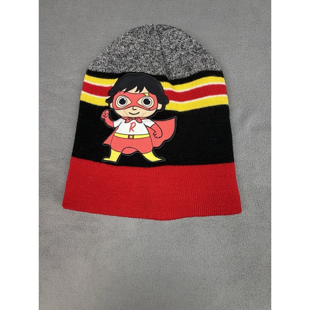 Red Titan Ryan's World Beanie Adult Gray Red  Lightweight Hat Cap Skull Cap Warm